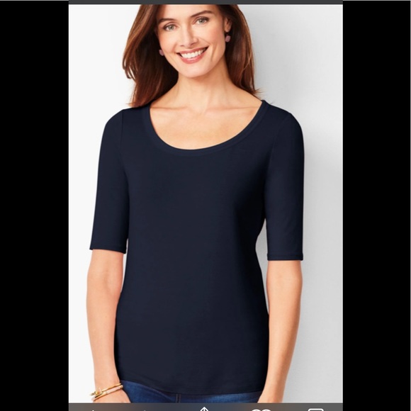 Talbots Tops Talbots Scoop Neck Platinum Jersey Tshirt Poshmark